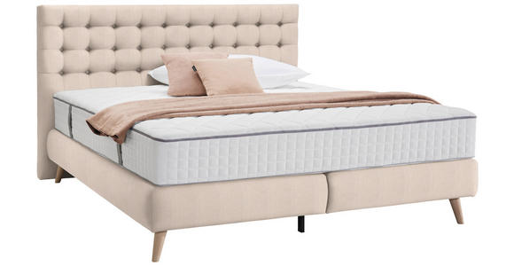 BOXSPRINGBETT 160/200 cm  in Beige  - Beige, Design, Holz/Textil (160/200cm) - Carryhome