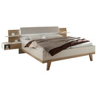 BETTANLAGE 180/200 cm  in Eichefarben, Kaschmir   - Kaschmir/Eichefarben, Design, Holzwerkstoff/Textil (180/200cm) - Xora