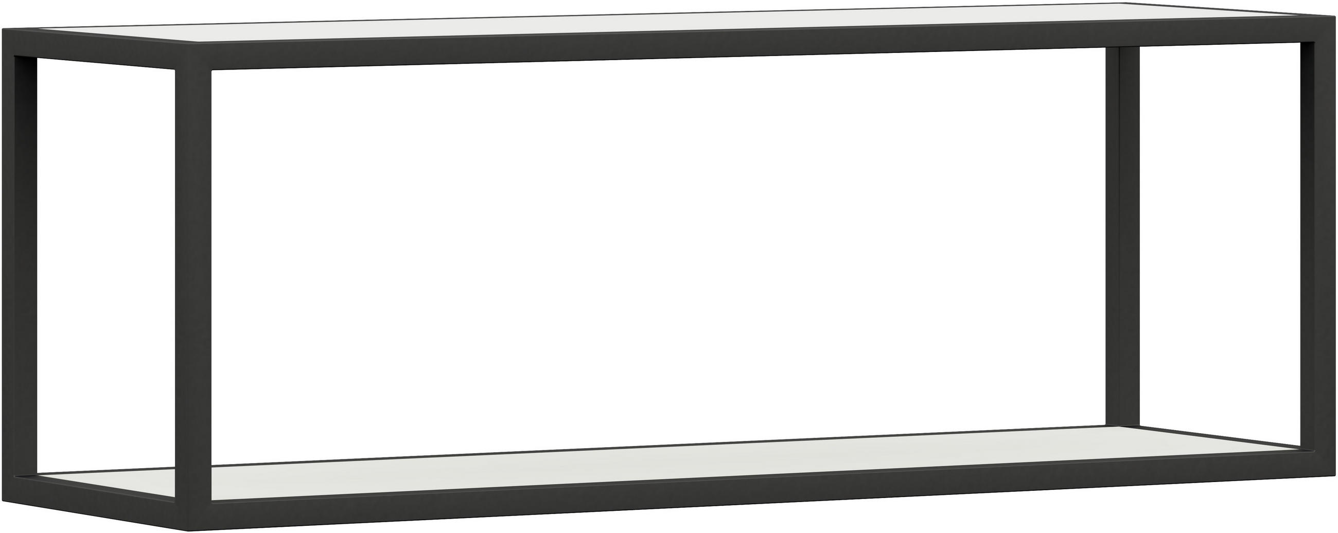 WANDREGAL 100/35,2/29 cm - Weiss/Anthrazit, Design, Holzwerkstoff/Metall (100/35,2/29cm) - Cantus