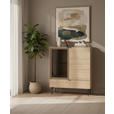HIGHBOARD , 100/120/40 cm, 1 Schublade(n)  - Eichefarben/Schwarz, KONVENTIONELL, Glas/Holzwerkstoff (100/120/40cm) - Xora