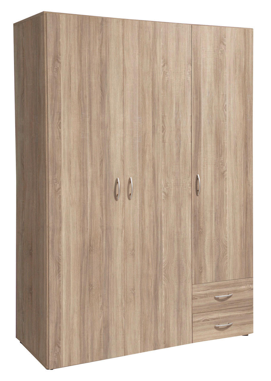 ORMAR SA KLASIČNIM VRATIMA sonoma hrast 120/177/52 cm - sonoma hrast/boja aluminijuma, Konvencionalno, drvo/plastika (120/177/52cm) - Xora