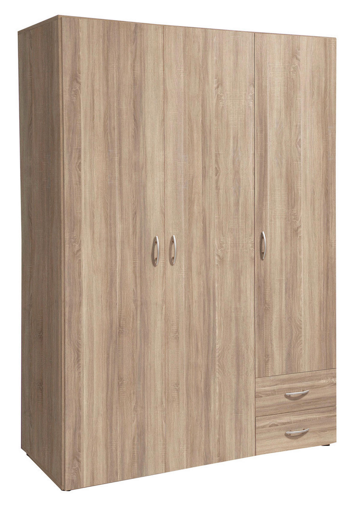 ORMAR SA KLASIČNIM VRATIMA sonoma hrast  120/177/52 cm  - sonoma hrast/boja aluminijuma, Konvencionalno, drvo/plastika (120/177/52cm) - Xora