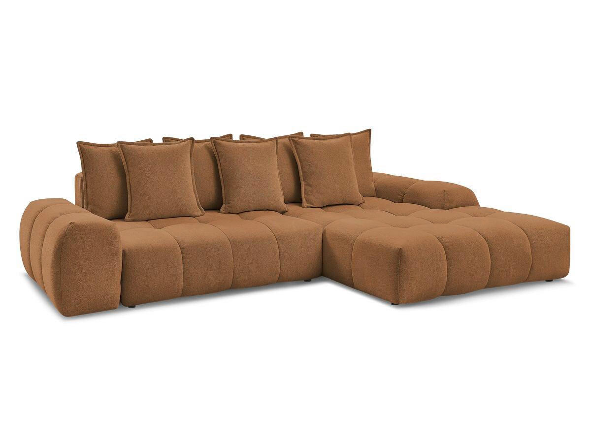 ECKSCHLAFSOFA EVEREST  mit Rücken echt, Armteil links, Armteil rechts Flachgewebe Orange  - Schwarz/Orange, MODERN, Kunststoff/Textil (318/180cm) - Livetastic
