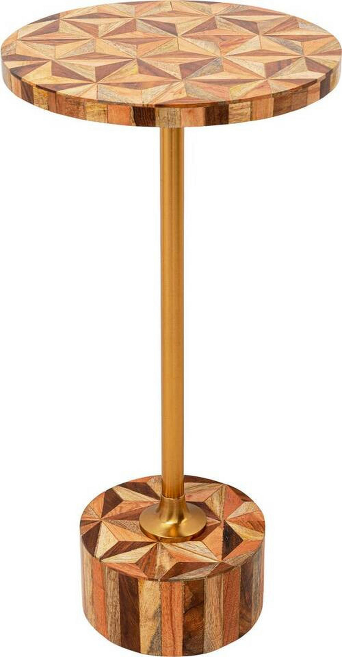ODKLÁDACÍ STOLEK, hnědá, barvy zlata, tmavě hnědá - tmavě hnědá/barvy zlata, Design, kov/kompozitní dřevo (25/25/50cm) - Kare-Design