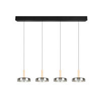 LED-PENDELLAMPA Celeste 115/22/200 cm  - kromfärg/svart, Design, metall/glas (115/22/200cm) - Trio Leuchten