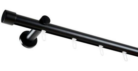 VORHANGSTANGENSET 160 cm - Schwarz, Basics, Metall (160cm) - Homeware