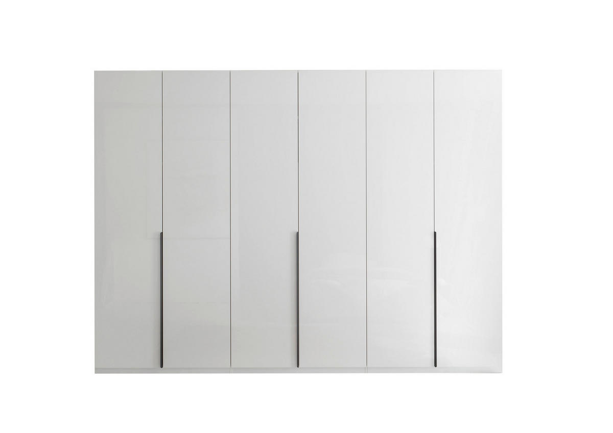 ORMAR S KLASIČNIM VRATIMA bijela visoki sjaj, bijela   - bijela/bijela visoki sjaj, Moderno, drvni materijal/metal (302/225/58cm) - Hom`in