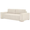 SCHLAFSOFA  mit Liegefunktion Cord Creme  - Buchefarben/Creme, KONVENTIONELL, Holz/Kunststoff (255/86/123cm) - Livetastic