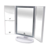 SCHMINKSPIEGEL 17,8/27,3/12 cm  - Weiss, Basics, Glas/Kunststoff (17,8/27,3/12cm) - Sadena