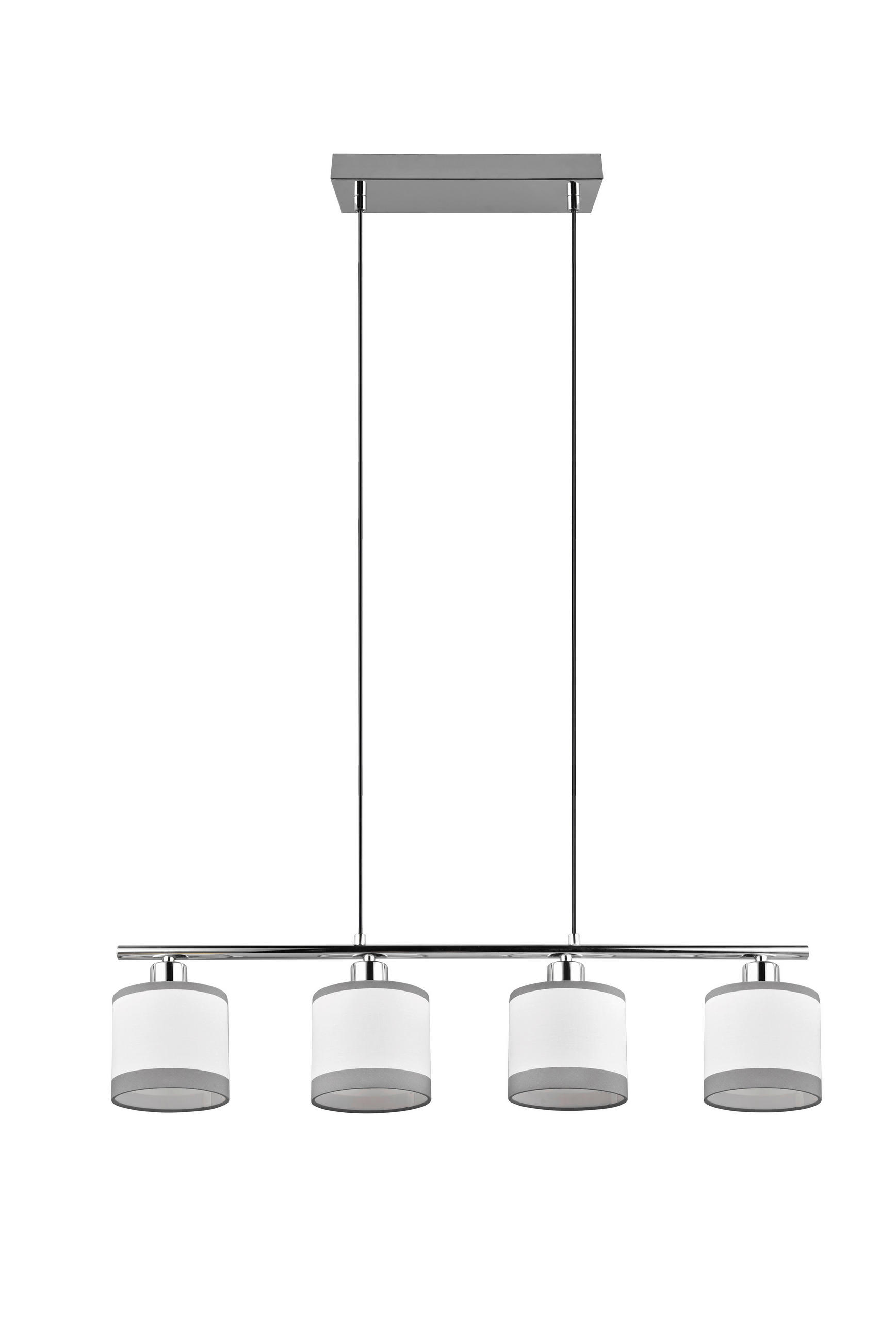 HÄNGELEUCHTE 75/12/150 cm    - Chromfarben/Weiss, Basics, Textil/Metall (75/12/150cm)