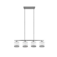 HÄNGLAMPA Davos 75/12/150 cm  - vit/kromfärg, Basics, metall/textil (75/12/150cm)