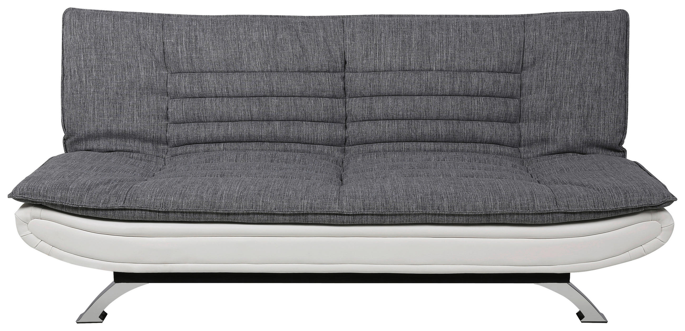 ZOFA S POSTELJNO FUNKCIJO,  siva, bela tekstil  - barve kroma/siva, Design, kovina/tekstil (196/91/98cm) - Carryhome