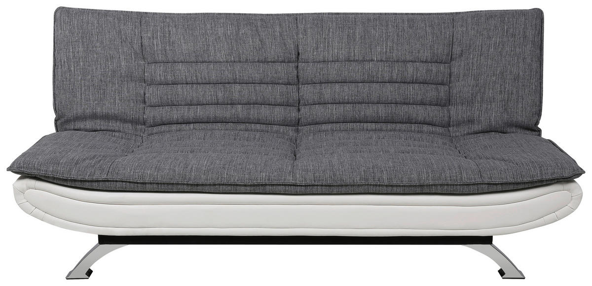 SCHLAFSOFA in Webstoff Grau, Weiß  - Chromfarben/Weiß, Design, Textil/Metall (196/91/98cm) - MID.YOU