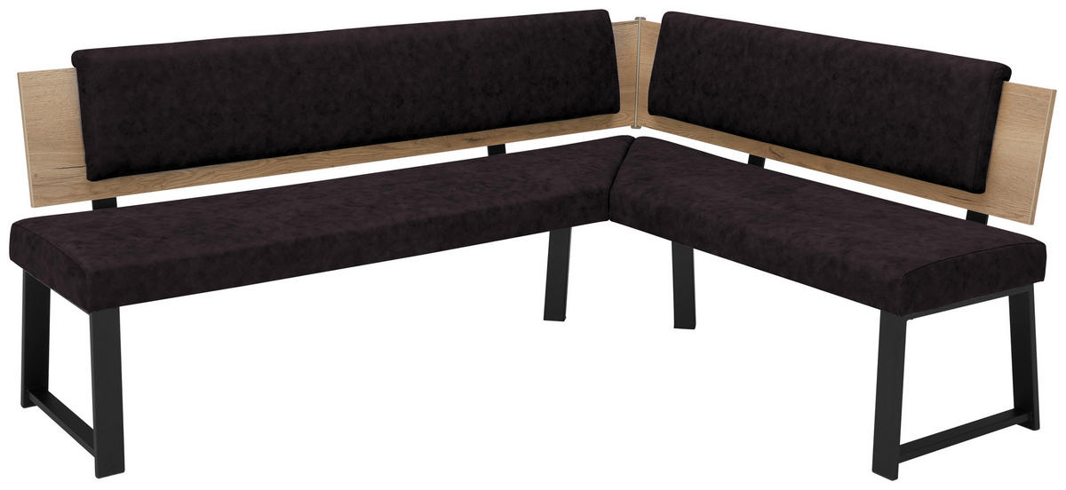 ECKBANK 220/200 cm  in Anthrazit  - Anthrazit/Schwarz, MODERN, Holzwerkstoff/Textil (220/200cm) - Venda