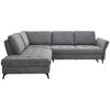ECKSOFA Grau Chenille  - Schwarz/Grau, Natur, Textil/Metall (233/288cm) - Valnatura