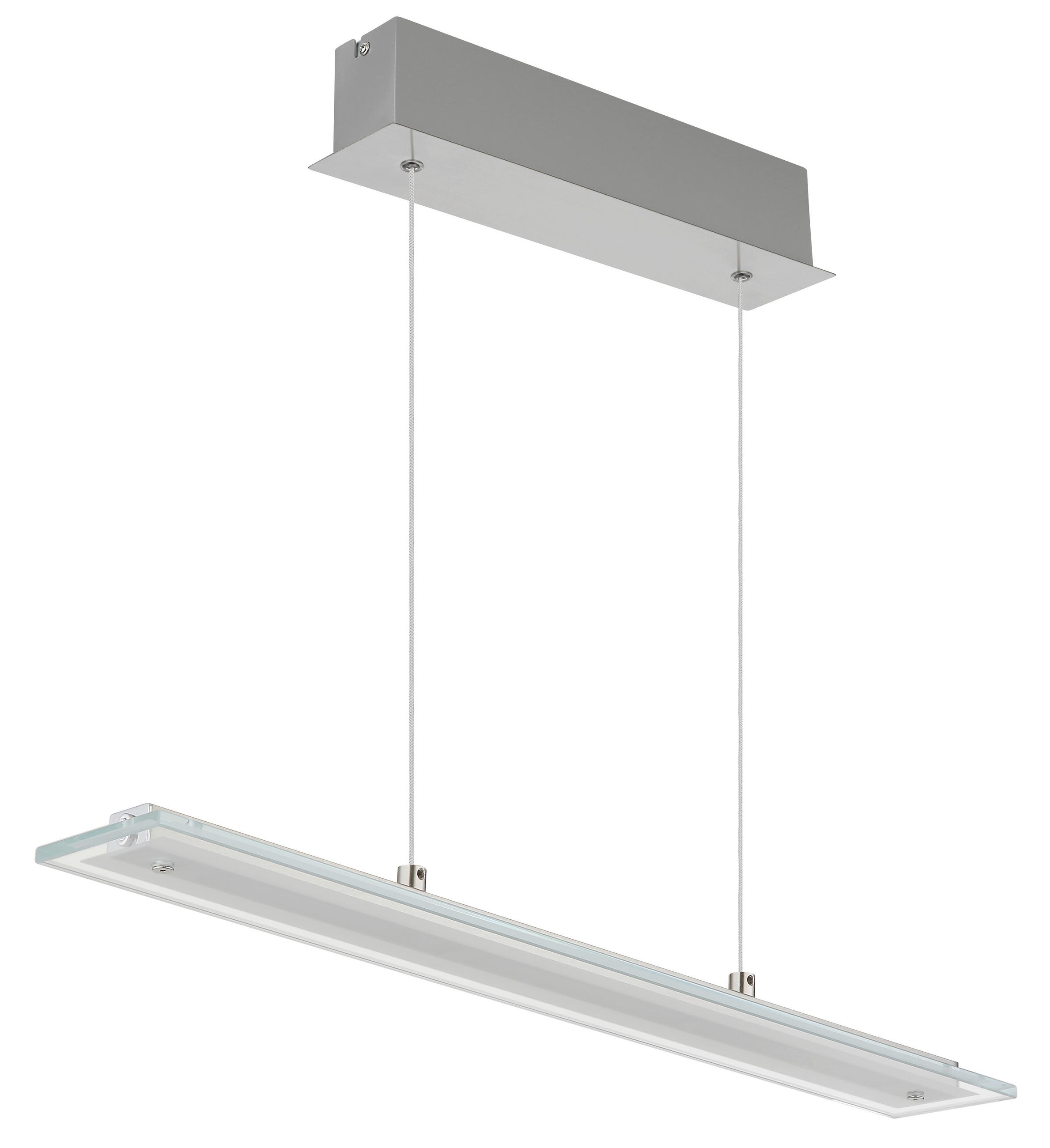 LED-HÄNGELEUCHTE 64/9/150 cm  - Klar/Nickelfarben, Design, Glas/Metall (64/9/150cm) - Globo