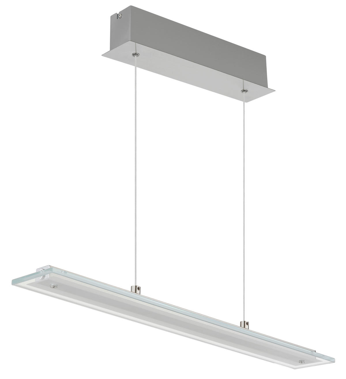 LED-HÄNGELEUCHTE 64/9/150 cm  - Klar/Nickelfarben, Design, Glas/Metall (64/9/150cm) - Globo
