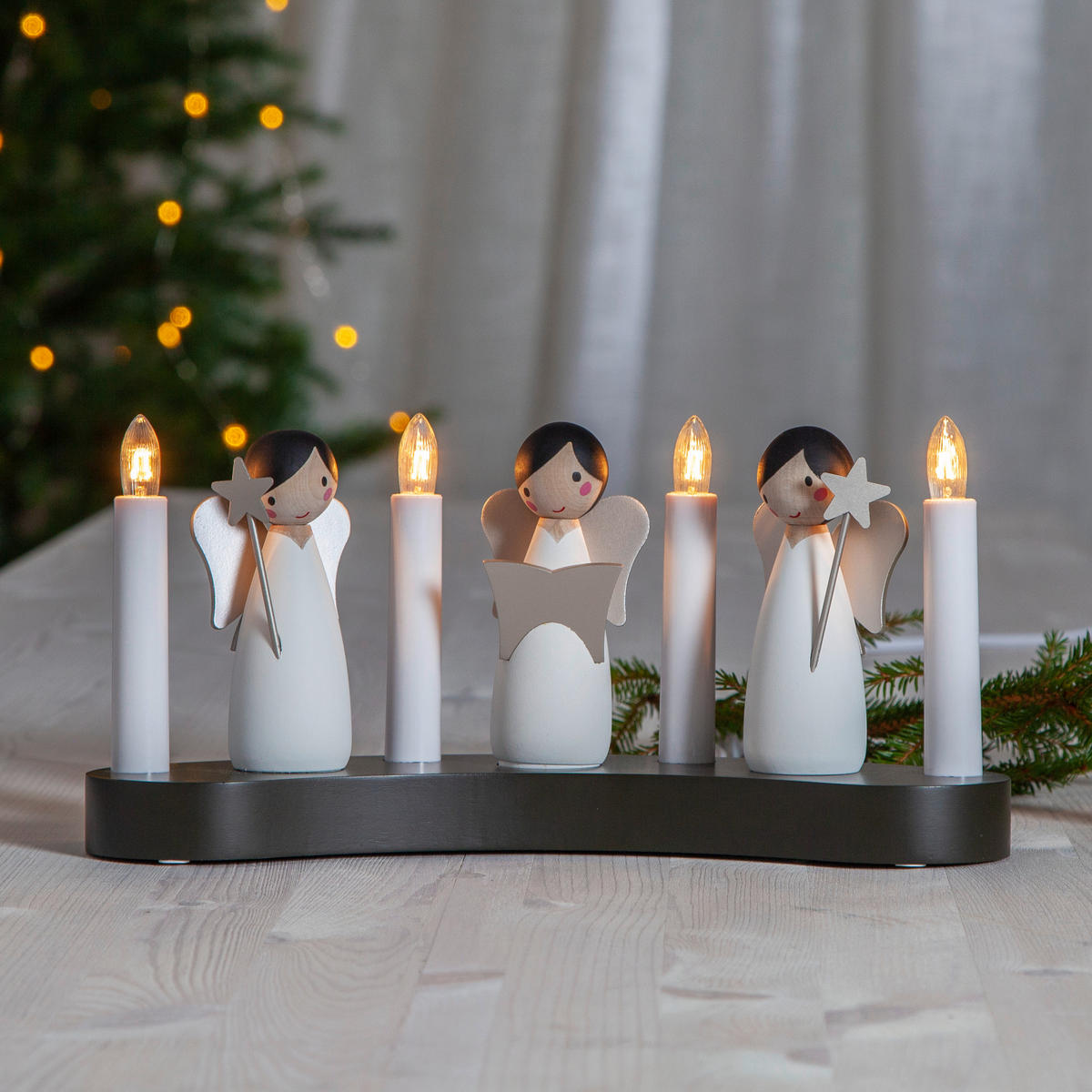 STIMMUNGSLEUCHTER 31/8/15 cm   - Weiß, KONVENTIONELL, Holz/Kunststoff (31/8/15cm) - Eglo