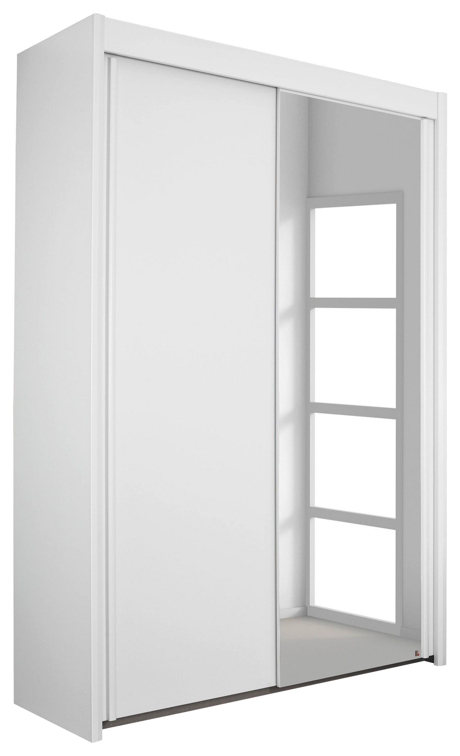 SCHWEBETÜRENSCHRANK 2-türig Weiß - Weiß, Basics, Glas/Holzwerkstoff (151/197/65cm) - Cantus