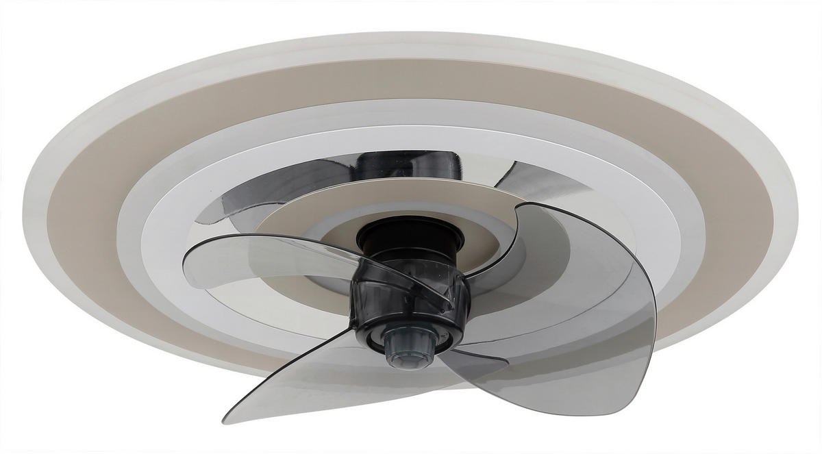 DECKENVENTILATOR - Sandfarben/Chromfarben, Design, Kunststoff/Metall (48/13cm) - Globo