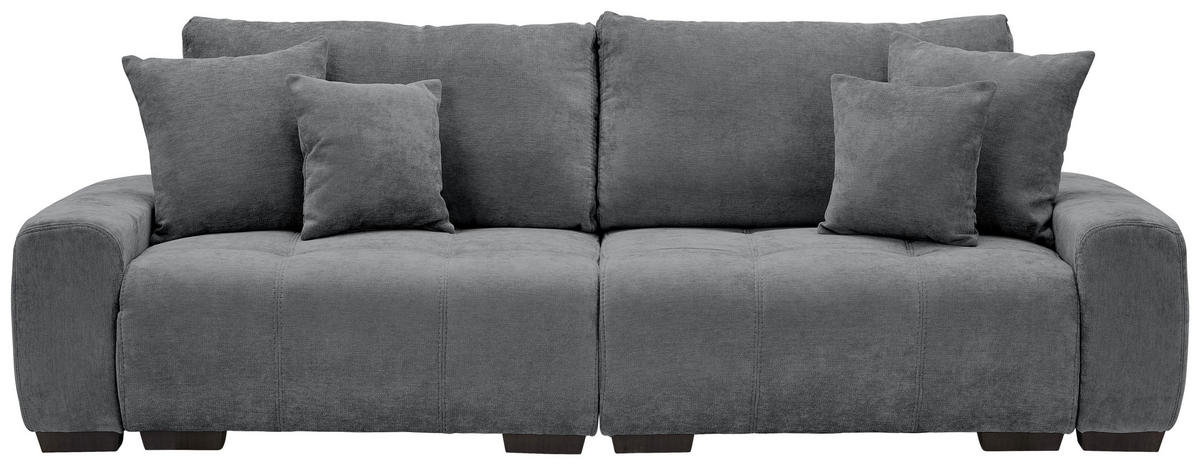 BIGSOFA Chenille Dunkelgrau  - Dunkelgrau/Dunkelbraun, KONVENTIONELL, Kunststoff/Textil (250/100/90cm) - Carryhome