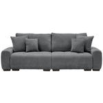 BIGSOFA Chenille Dunkelgrau  - Dunkelgrau/Dunkelbraun, KONVENTIONELL, Kunststoff/Textil (250/100/90cm) - Carryhome