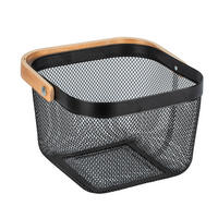 TÁROLÓKOSÁR  - barna/natúr, Konventionell, fa/fém (25/17/25cm) - Wenko