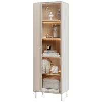 VITRINE Eichefarben, Kaschmir  - Kaschmir/Eichefarben, Modern, Glas/Holzwerkstoff (63/197/41cm) - Carryhome