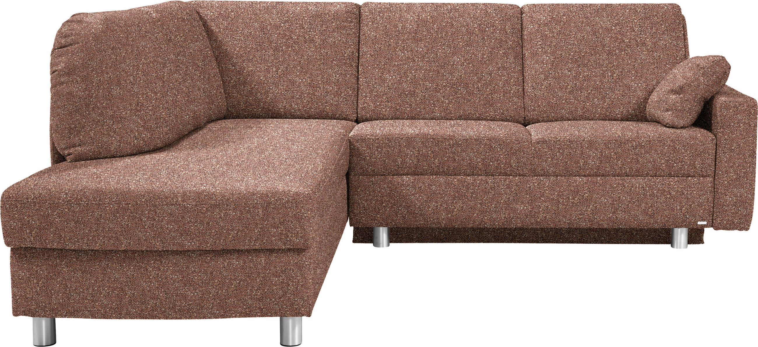 ECKSOFA  in Mikrovelours Terracotta  208/227 cm  - Terracotta/Alufarben, KONVENTIONELL, Textil/Metall (208/227cm) - Sedda
