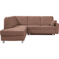 ECKSOFA  in Mikrovelours Terracotta  208/227 cm  - Terracotta/Alufarben, KONVENTIONELL, Textil/Metall (208/227cm) - Sedda
