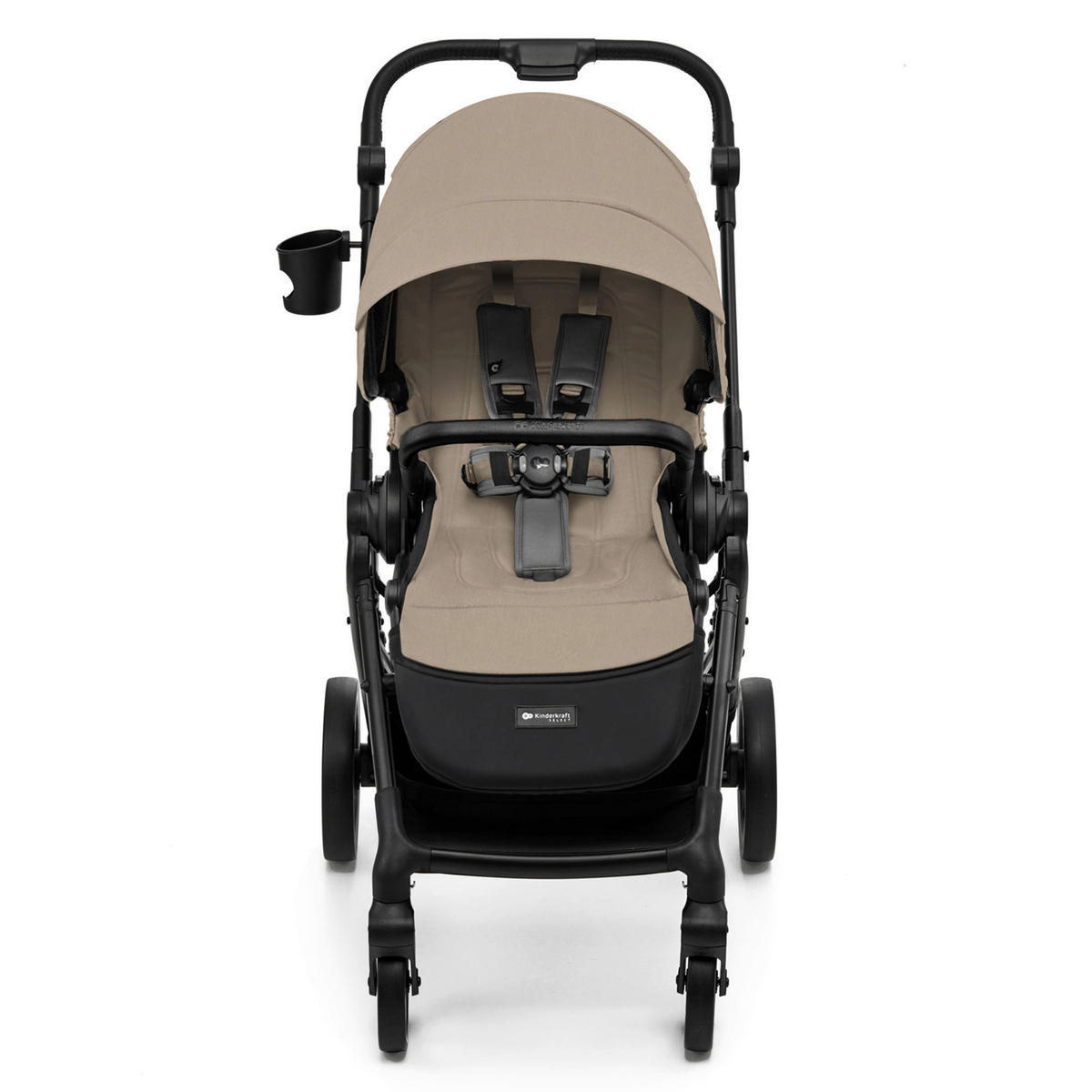BUGGY Yoxi  - Schwarz Hochglanz/Beigebraun, Basics, Kunststoff/Textil (59/91/106cm) - Kinderkraft