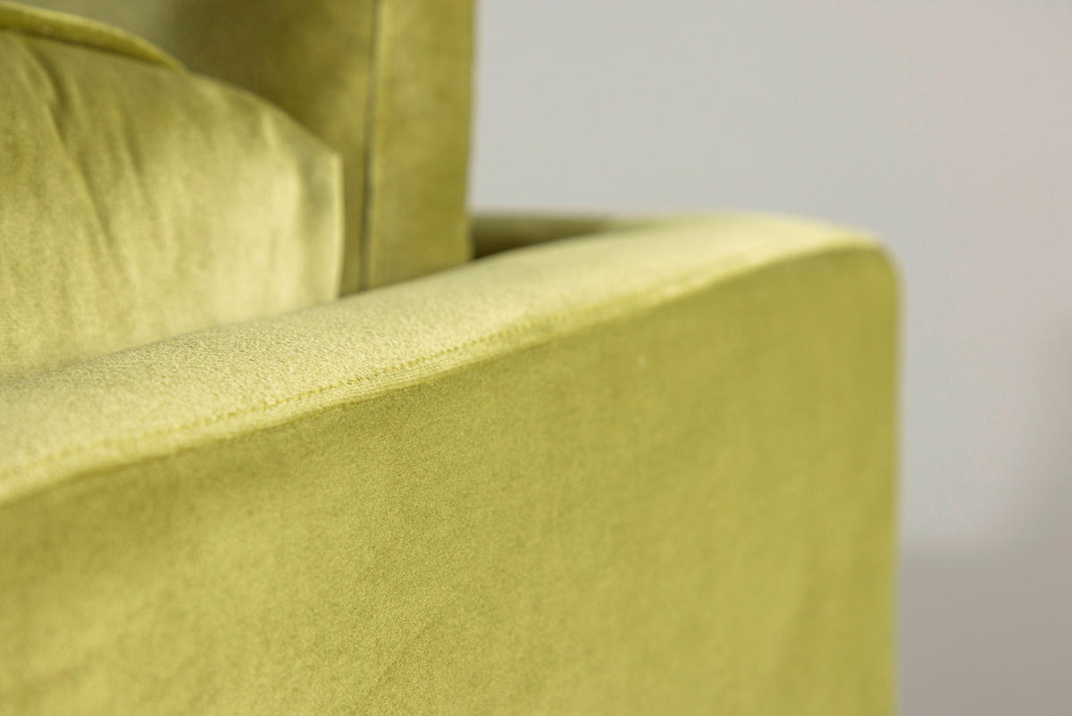 2-SITS SOFFA i metall, textil grön, guldfärgad  - grön/guldfärgad, Design, metall/textil (203/84/90cm) - Livetastic