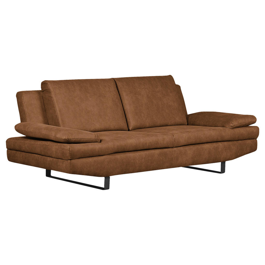 Thumbnail - Mid.you 3-Sitzer-Sofa, Cognac, Textil, 218x78x88 cm, Made in EU, Rücken echt, Armteil links, rechts, Wohnzimmer, Sofas &...