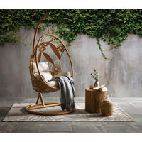 HÄNGESESSEL 102/195/115 cm Stahl  - Naturfarben/Grau, MODERN, Kunststoff/Textil (102/195/115cm) - Ambia Garden