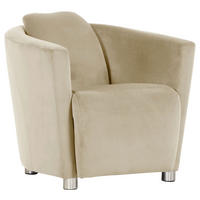 COCKTAILSESSEL Mikrofaser Beige    - Chromfarben/Beige, Design, Holzwerkstoff/Textil (72/72/85cm)