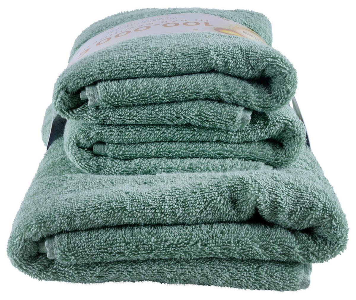 FROTTIERSET Jubiläums Set CH Grün 3-teilig  - Grün, Basics, Textil - Vossen