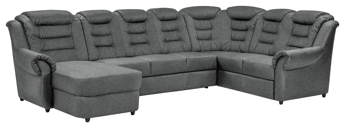 WOHNLANDSCHAFT in Chenille Dunkelgrau  - Dunkelgrau/Schwarz, Konventionell, Kunststoff/Textil (165/333/216cm) - Livetastic