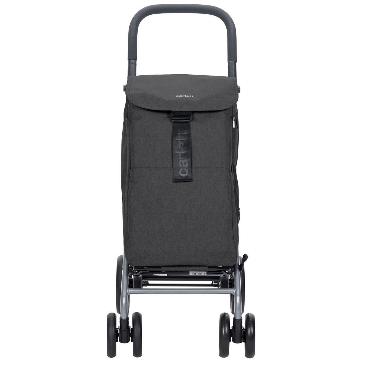 EINKAUFSTROLLEY  - Silberfarben/Schwarz, Trend, Textil/Metall (42/102/62cm) - Milino