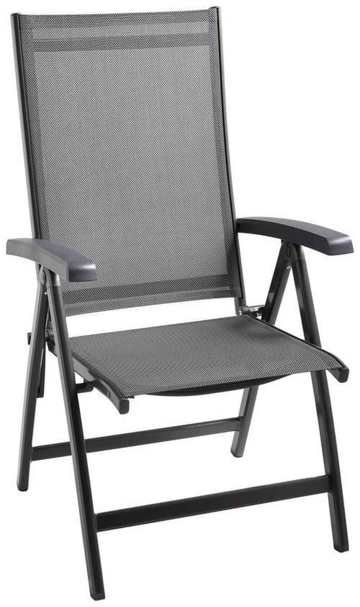 GARTENKLAPPSESSEL Aluminium Anthrazit, Silberfarben  - Anthrazit/Silberfarben, Basics, Kunststoff/Textil (62/109/71cm) - Sieger