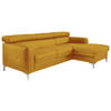 ECKSOFA in Echtleder Gelb  - Chromfarben/Gelb, Design, Leder/Metall (227/168cm) - Livetastic