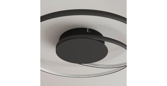 LED-DECKENLEUCHTE 45/8 cm   - Schwarz, LIFESTYLE, Kunststoff/Metall (45/8cm) - Novel