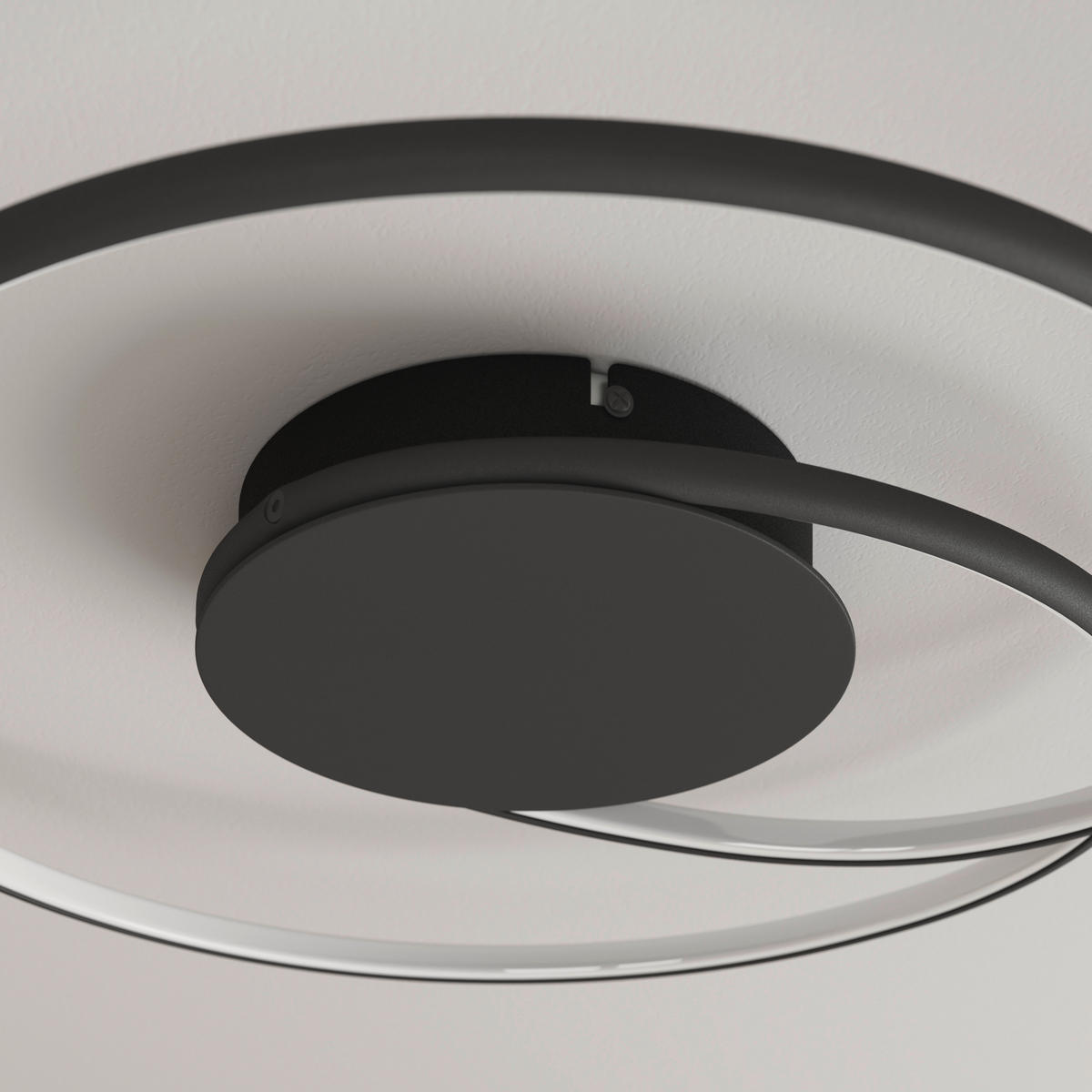 LED-DECKENLEUCHTE 45/8 cm   - Schwarz, LIFESTYLE, Kunststoff/Metall (45/8cm) - Novel