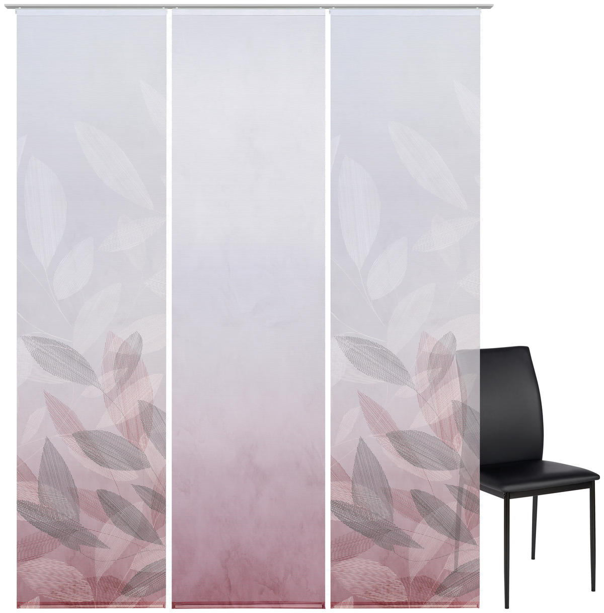 FLÄCHENVORHANG  3 Stück  halbtransparent   60/245 cm  - Bordeaux, Natur, Textil (60/245cm) - Novel
