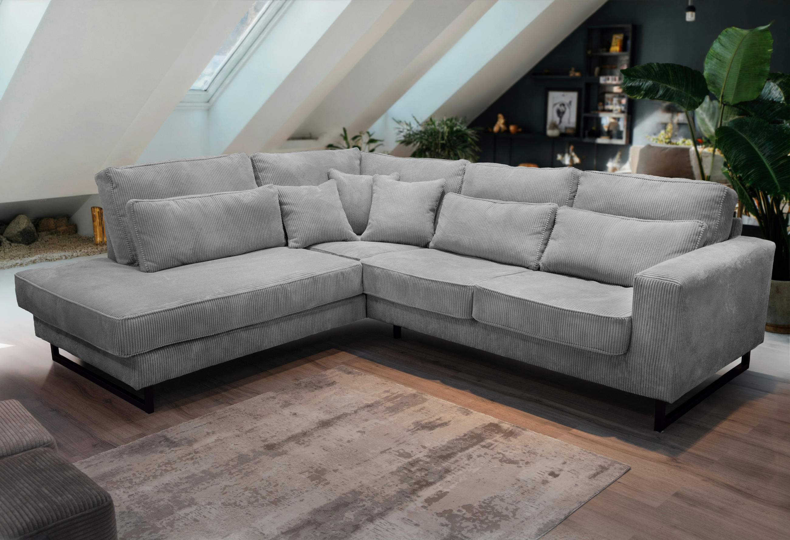 Livetastic ROHOVÁ SEDAČKA, textil, kompozitní dřevo, světle šedá