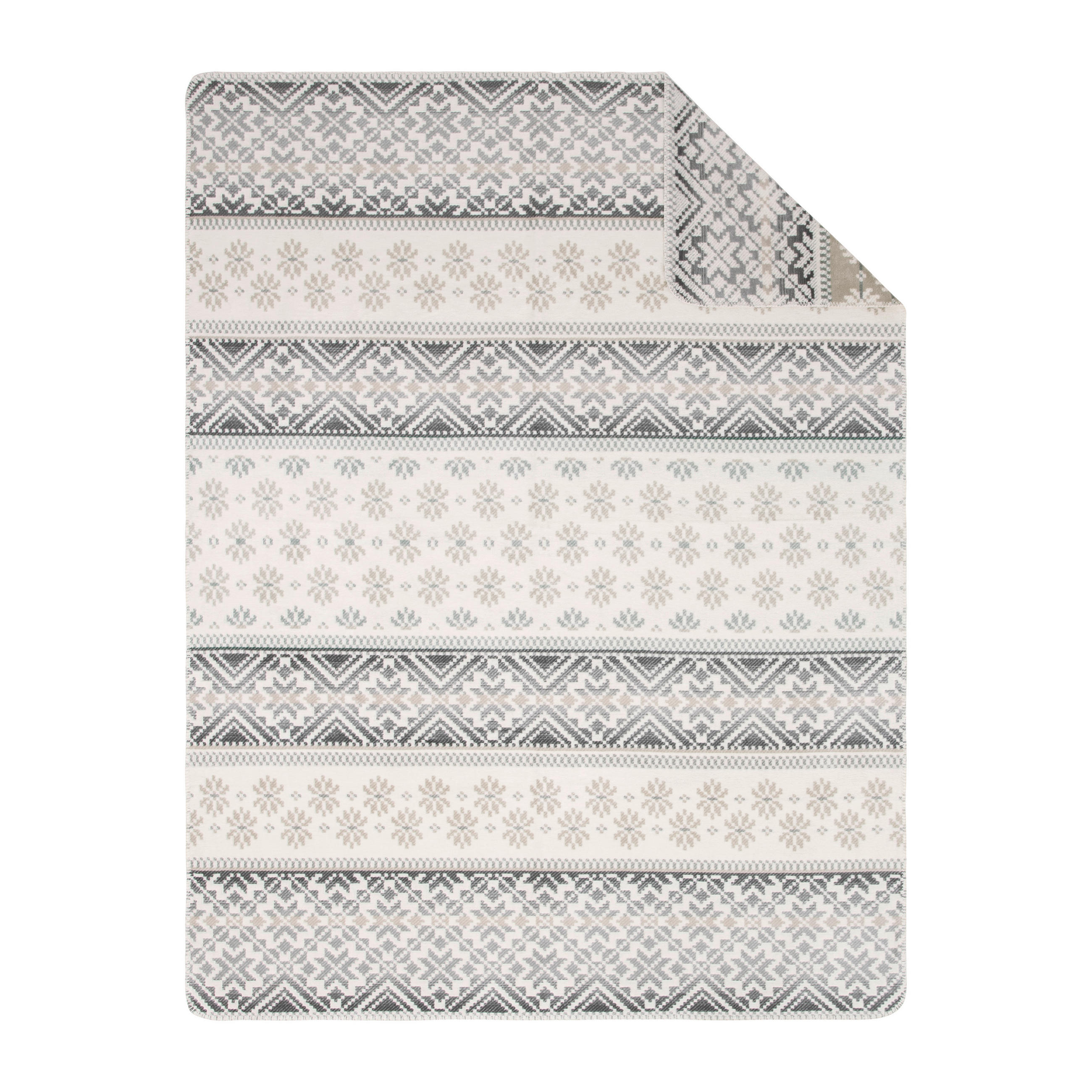 TAKARÓ 150/200 cm  - ezüstszínű/fehér, Basics, textil (150/200cm)