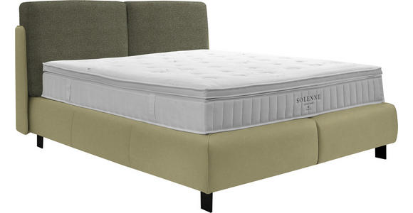 BOXSPRINGBETT 180/200 cm  in Hellgrün, Greige  - Greige/Schwarz, Design, Textil/Metall (180/200cm) - Johann Jakob