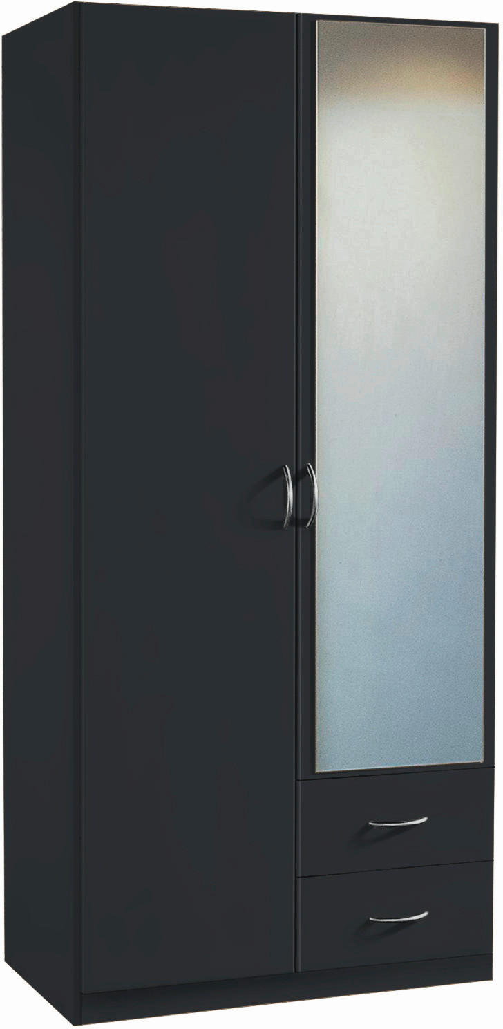 DREHTÜRENSCHRANK in Grau  - Silberfarben/Grau, Design, Glas/Holzwerkstoff (91/197/54cm) - Boxxx