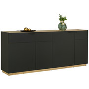 KOMODA SIDEBOARD - černá/barvy dubu, Design, kompozitní dřevo/umělá hmota (200/84/41,5cm)