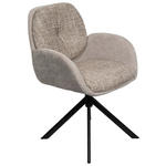 ARMLEHNSTUHL  automatische Rückholfunktion, Sitzfläche 320° drehbar Webstoff  Schwarz, Greige  - Greige/Schwarz, Design, Textil/Metall (59/90/64cm) - Linea Natura