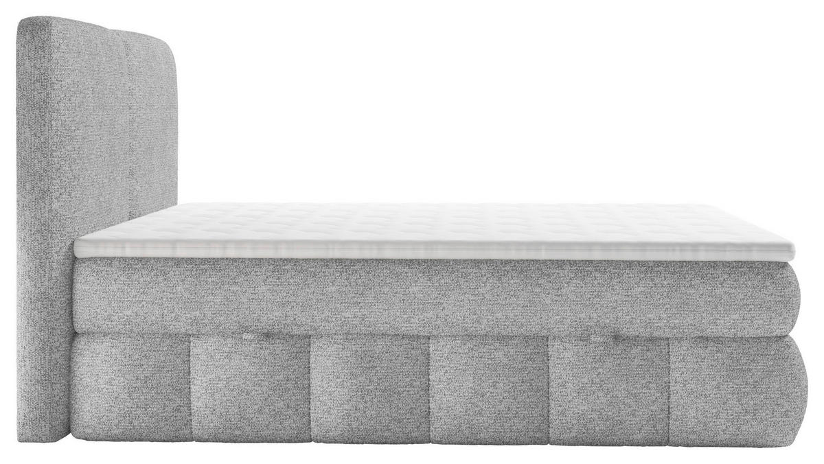 BOXBETT 140/200 cm,  in Grau, Bettkasten, Topper, Matratzen, H3 = fest  - Schwarz/Grau, KONVENTIONELL, Kunststoff/Textil (140/200cm) - Carryhome